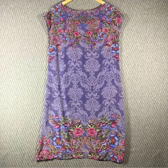 Sundance S Impressions Dress Short Sleeve Knee Length Purple Floral‎ - Picture 2 of 9